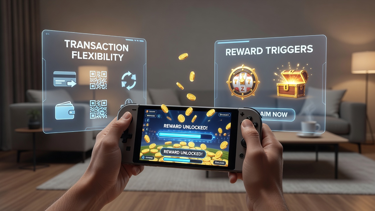 Darstellung der Interaktion zwischen Transaktionsflexibilität und Belohnungsauslösern in Handheld-Live-Gaming