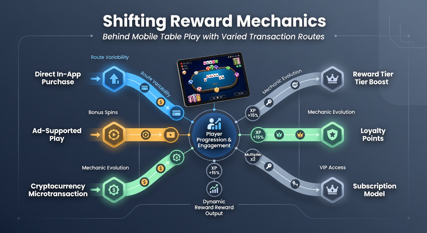 Darstellung von Transaktionsrouten und Belohnungspunkten in einer mobilen Casino-App
